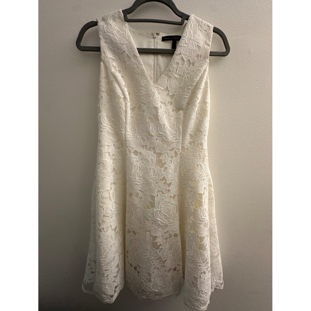 White House Black Market Ivory Lace Mini Dress